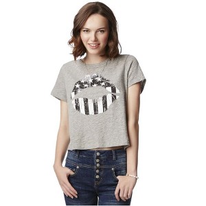 Aeropostale Womens American Kiss Boxy Graphic T-Shirt - 1 of 2