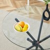 Maliang Round Clear Glass Dining Table For 4-6 People, With Ring-Shaped Gathered Metal Legs, Suitable For Kitchens, Dining Rooms - 4 of 4
