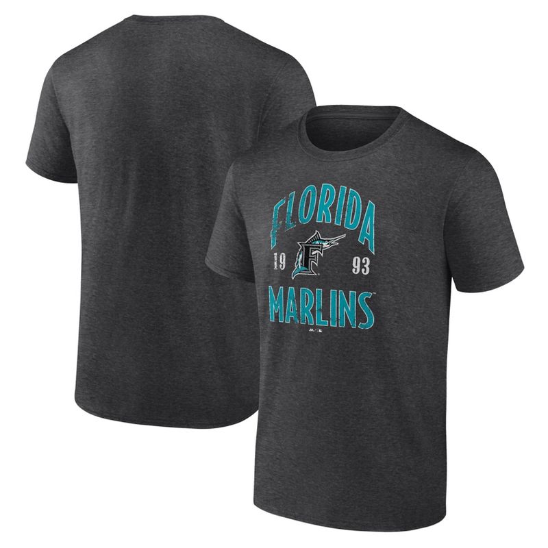 MLB Miami Marlins Men's Bi-Blend T-Shirt, 1 of 4