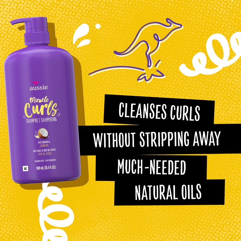 Aussie Paraben-Free Miracle Curls Shampoo with Coconut and Jojoba Oil, 4 of 14