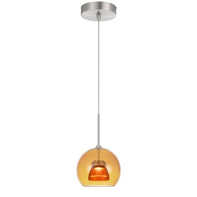 4.75" Integrated LED Dimmable Double Glass Mini Pendant Orange - Cal Lighting