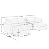 VASIP Modular Sectional Sofa with Ottoman& Storage Drawers, L-Shaped 3-Seate Features Crescent Armrests & Wraparound Cushions for Living Room,Orange - 3 of 4