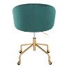 PAGED Swivel Office Chair Contemporary Computer Chair Faux Leather Task Chair with Gold Metal 4-Star Base for Office, Bedroom - 4 of 4
