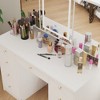 FUFU&GAGA LED Makeup Vanity with 9 Drawers Elegant Makeup Station - 2 of 4