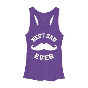 Women's Design By Humans Best Dad Ever Mustache By sukhendu12 Racerback Tank Top - 1 of 2