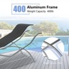 Aluminum Patio Furniture Set of 2 Lounge Chairs + Table - Modern Outdoor Recliners with Textilene Fabric (Black) - 4 of 4