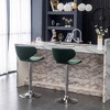 Velvet Upholstered Adjustable Swivel Barstool Set of 2 with Built-In Footrest and Chrome Base for Kitchen or Home Bar - 4 of 4