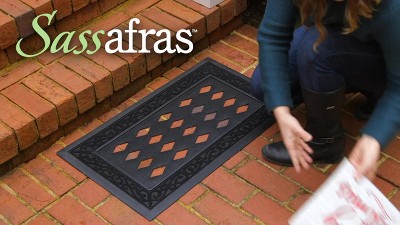 Evergreen Black Scroll Sassafras Floor Mat Indoor Outdoor Rubber Tray  18x30 Fits Sassafras Inserts 10x22 Black : Target