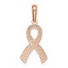 Black Bow Jewelry 14k Rose Gold Polished and Satin Awareness Ribbon Pendant - 3 of 4