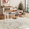 white 5-Piece Kitchen Counter Height Table Set, Bar Table with 4 Chairs - 2 of 4