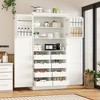 JUJABU 70.9" Freestanding Kitchen Pantry Cabinet with 4 Doors, 8 Pull-Out Trays & Adjustable Shelves - 3 of 4