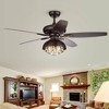 Warehouse Of Tiffany 52" Fredix Ceiling Fan Brown: Remote, Crystal Chandelier, 3-Speed - 2 of 4