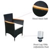 CAVINAS Dining Chairs Set of 7 Wicker Outdoor Furniture Set Acacia Wood Top Patio Furniture Sets with 6 Chairs, Black+Cream - 4 of 4