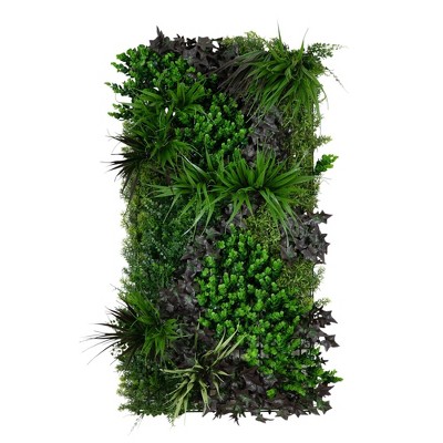 Nearly Natural 20"x40" UV Resistant Borneo Jungle Artificial Living Wall Panel Green