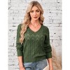 Garvee Women's V Neck Long Sleeve Pullover Sweater Lightweight Knit Sweaters Novelty Sweaters - 3 of 4