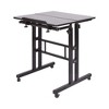 Small Standing Desk Adjustable Height, Mobile Stand Up Desk with Tilting Tabletop & Lockable Wheels, Portable Rolling Laptop Desk for Home - 2 of 4