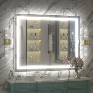 Apmir Super Bright 192 LEDs/m Front LED Lighted Anti-Fog Tempered Glass Bathroom/Vanity Mirror with ETL & 3-Year Warranty - 1 of 4