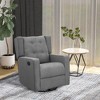 HOMCOM Wingback Recliner Chair Manual Rocking Sofa 360° Swivel Glider with Button Tufted, Padded Seat, Single Home Theater Seating for Living Room - 2 of 4