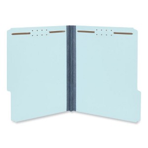 Universal Top Tab Classification Folders, 1" Expansion, 2 Fasteners, Letter Size, Light Blue Exterior, 25/Box - 1 of 4
