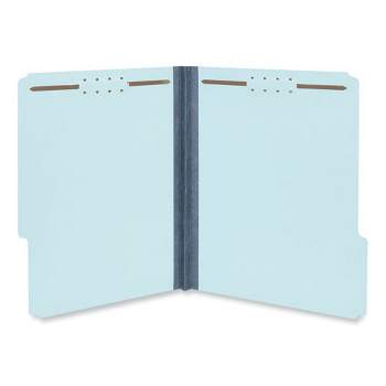 Universal Top Tab Classification Folders, 1" Expansion, 2 Fasteners, Letter Size, Light Blue Exterior, 25/Box