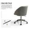Joah Mid Century Modern Boucle Ergonomic Swivel and Height-adjustable Task Office Chair | ARTFUL LIVING DESIGN - 4 of 4