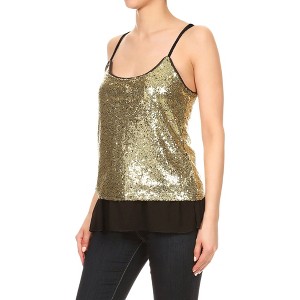 Anna-Kaci Women's Sequin Spaghetti Camisole Tank Top for Casual Looks - 1 of 4