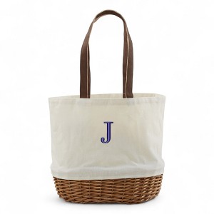 Personalization Mall Initial Embroidered Picnic Basket Set - 1 of 4