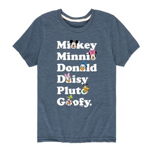 Boys' - Disney - Mickey Friends Character List Short Sleeve Graphic T-Shirt - 1 of 4