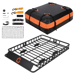 Universal 51¡¯¡¯x36¡¯¡¯ Roof Top Cargo Basket,Durable 200LB Capacity Carrier System with Storage Net, Waterproof Bag & Truck/SUV Extension - 1 of 4