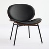 Okak Mid-Century Modern Accent Chairs for Bedroom, Shell Chair Single Side Chair Tripod, Fabric Lounge Chair in Walnut Finish Backrest - 4 of 4