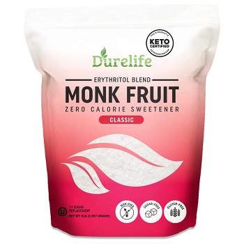 Durelife Classic White Monk Fruit Sweetener, Zero Calorie Sugar Subsitute - Bulk 5 Pound  Bag