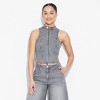 Women's Zip-Up Denim Moto Vest - Wild Fable™ - 2 of 3