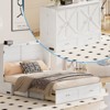 Mjkone Modern Murphy Bed Queen with USB ports & Drawers，No Mattress - 3 of 4