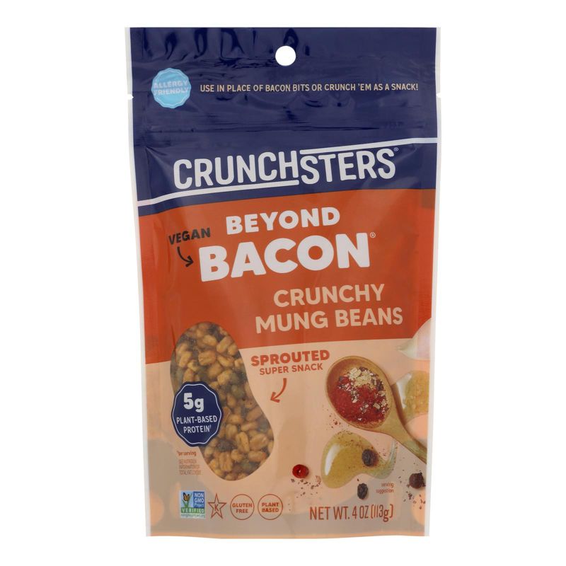 Crunchsters Beyond Bacon Crunchy Mung Beans Sprouted Super Snack - Case of 6/4 oz, 2 of 6