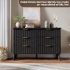 6 Drawers Dresser for Bedroom, Wide Dressers with Curved Profile Design, Fluted Wood Drawers with Gold Handle, Chest of Dressers Thickened Design - 3 of 4