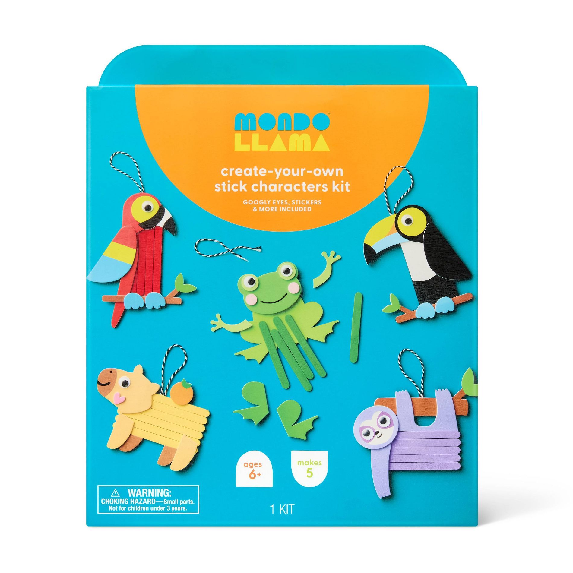 5ct Summer Craft Stick Animals Activity Kit - Mondo Llama™