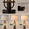 Itopfox Black Table Lamps Set of 2 with USB Ports, Farmhouse Nightstand Lamps for Bedroom & Living Room, Includes LED Bulbs, Dual Button Switch - 3 of 4