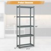 Tangkula 2 PCS 5-Tier Metal Shelving Unit Heavy Duty Wire Storage Rack with Anti-slip Foot Pads - 3 of 4