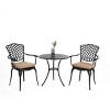 3 Piece Patio Seating Set, Aluminum Patio Accent Chairs Set Of 2 With Umbrella Hole And Cushion,All Weather Metal Bistro Table Set -Maison Boucle - 2 of 4