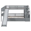 YOOCOZZ Twin over Twin Bunk Bed with Storage Staircase, Slide, Desk with Drawers and Shelves - 3 of 4