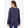 Woman Within Perfect Printed Long-Sleeve V-Neck Tee - 3 of 4