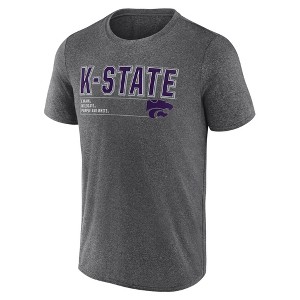 NCAA Kansas State Wildcats Men's Charcoal Heather Poly T-Shirt - 1 of 3