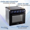 RecPro RV Stove Gas Range 3 Burner Propane Cooktop with Oven, Light Up Controls, Stovetop Cover, without Range Hood, 17" Tall, 35L Capacity, Black - image 4 of 4