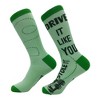 Crazy Dog Men's Drive It Like You Stole It Socks Funny Sarcastic Golfing Graphic Novelty Footwear for Men - 2 of 4