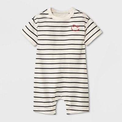 Image of Baby Striped Romper - Cat & Jack™ Cream 3-6M
