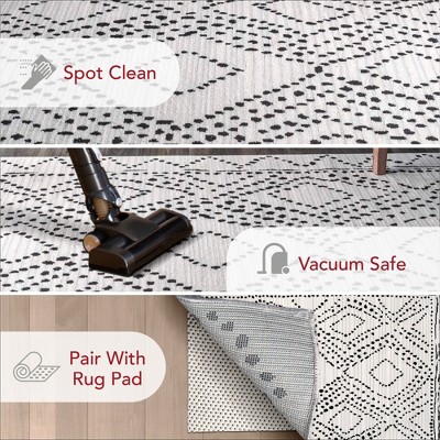 Reversible Easy-Care Moroccan Trellis Gray 3' x 5' Area Rug