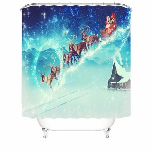 Santa Claus In A Sleigh Shower Curtains for Bathroom Waterproof Fabric Bath Curtain Durable Soft Stylish Bathroom Decor 72x72 Inch - 1 of 1