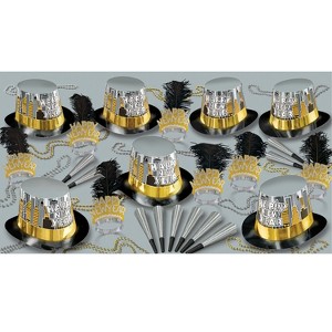 Beistle New Year Toast Of The Town Assortment of 125 items for 50 people Multicolored - 1 of 2
