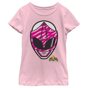 Girl's Power Rangers Pink Ranger Helmet T-Shirt - 1 of 4