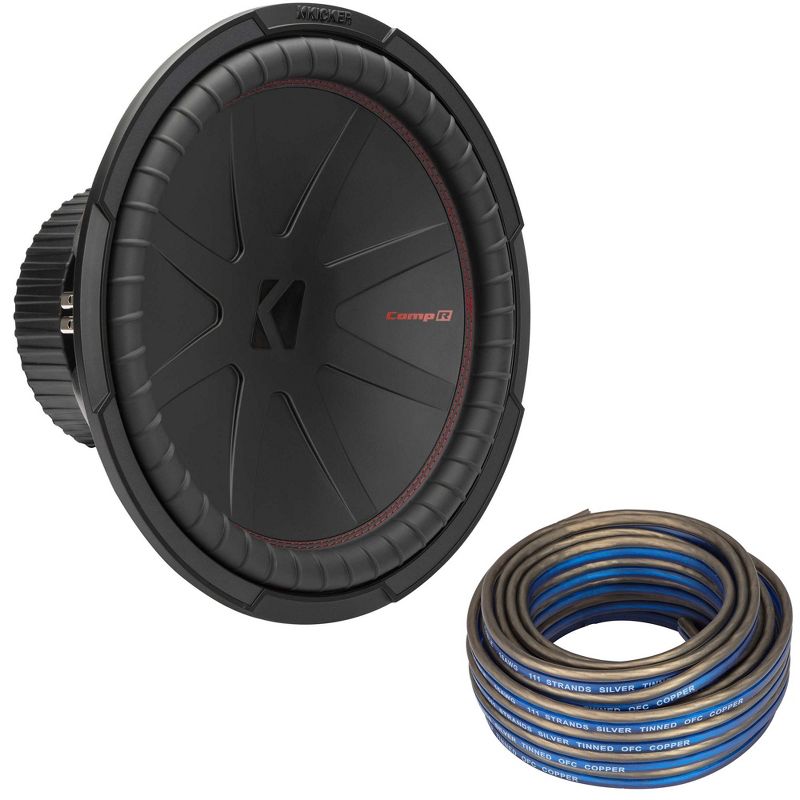 Kicker 48CWR152 CompR 15" Subwoofer, DVC, 2-ohm - Includes Speaker Wire, 1 of 7